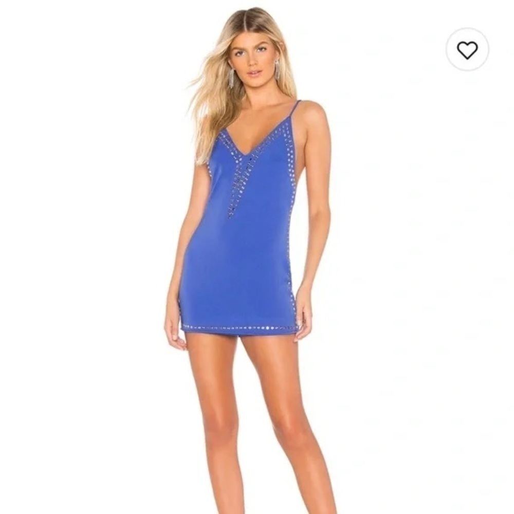 NBD x Naven Zara Blue Mini Dress w Silver Studs